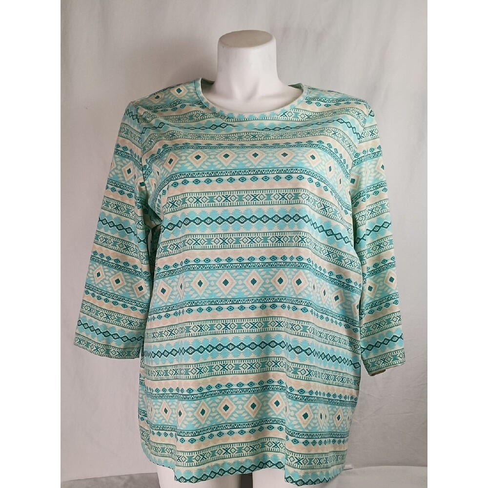 Women's Size 2XL Southhwest Print Cotton Shirt Casual Top